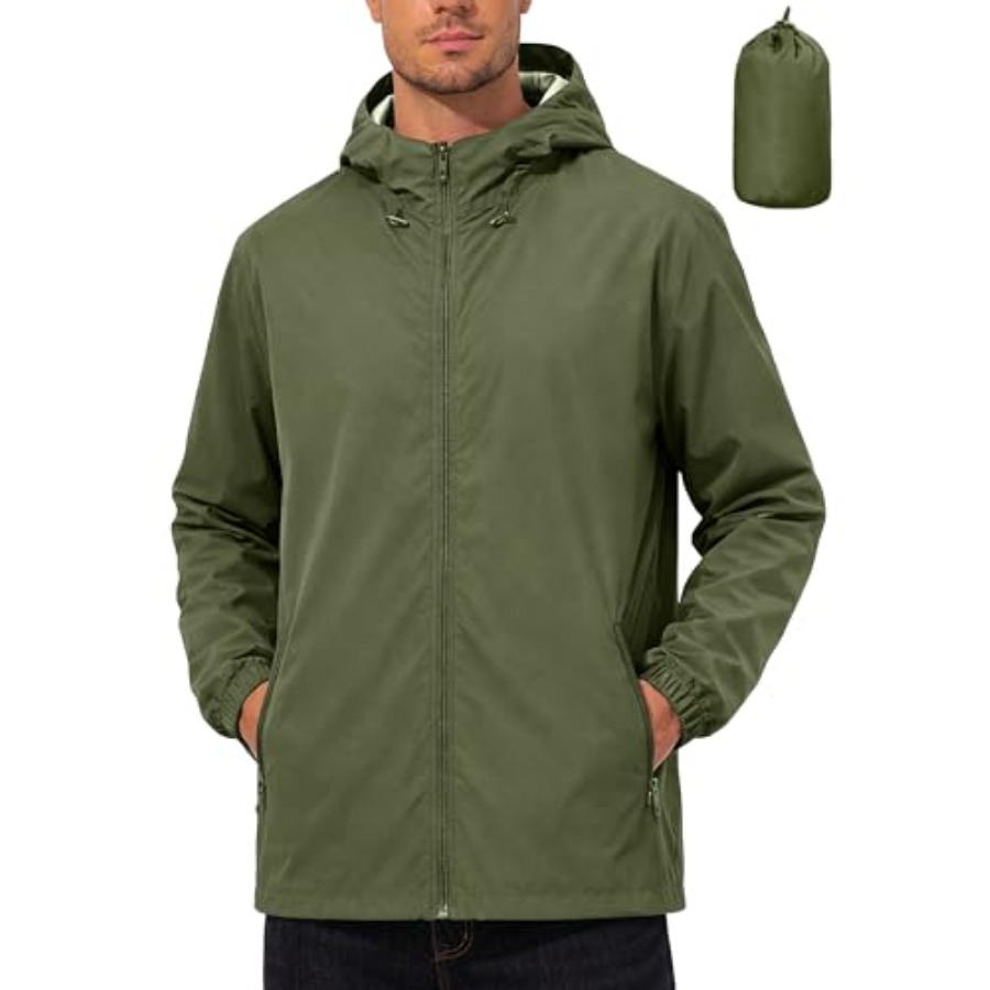 Running Gear In Rain - UIQUR Mens Rain Jacket Lightweight Windbreaker