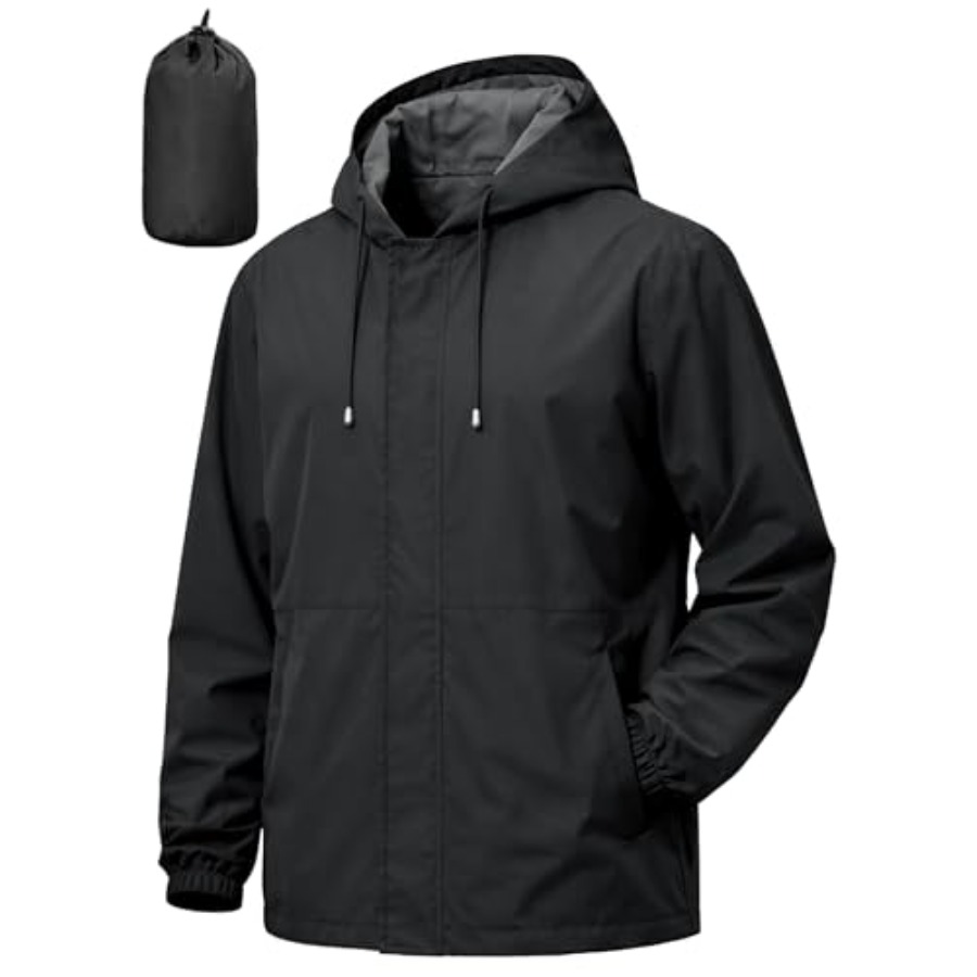 Running Gear In Rain - UIQUR Men's Rain Jacket Waterproof Windbreaker