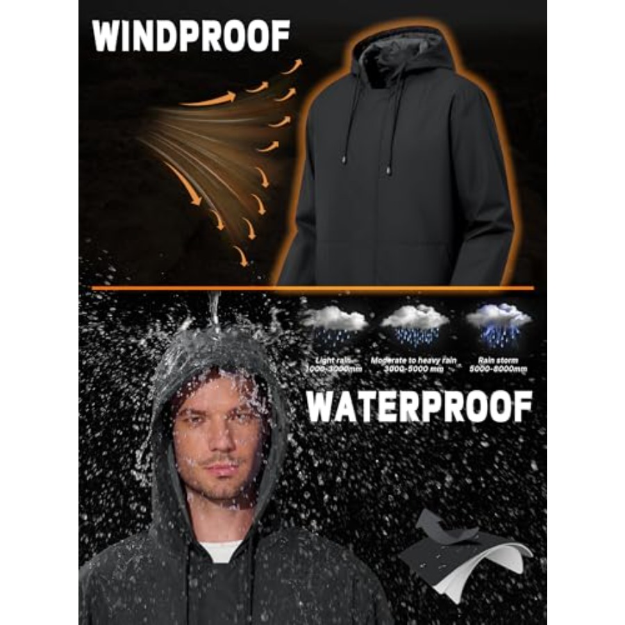 UIQUR Men's Rain Jacket Waterp – обзор и цена Running Gear In Rain