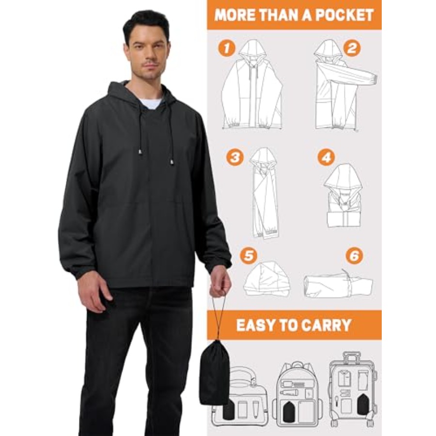 UIQUR Men's Rain Jacket Waterp – обзор и цена Running Gear In Rain